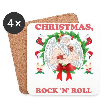 Heavy Hard Metal Christmas, Love Rock 'n' Roll - Coasters (set of 4) - white - Front