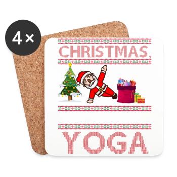 Yogini Yoga Meditation Christmas, Love and Yoga - Coasters (set of 4) - white - Front