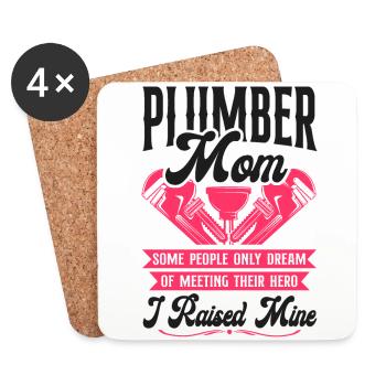 Plumbing Plumber Mom Plumber Mom - Coasters (set of 4) - white - Front