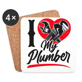 Plumbing Plumber Girlfriend Wife - Coasters (set of 4) - white - Front