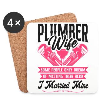 Plumbing Plumber Wife Plumber Wife - Untersetzer (4er-Set) - Weiß - Vorne