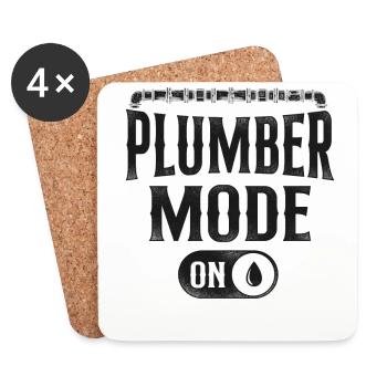 Plumbing Plumber Vintage Plumber - Coasters (set of 4) - white - Front