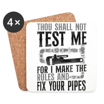 Plumbing Plumber Christian Vintage - Coasters (set of 4) - white - Front