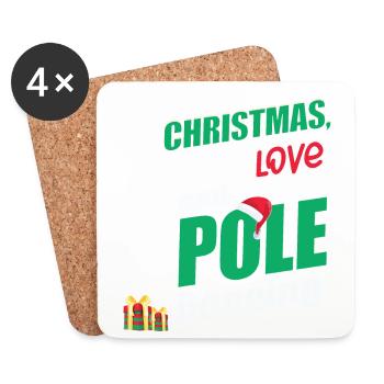 PoledancTänzerin, Pole Dancing Weihnachten Liebe - Untersetzer (4er-Set) - Weiß - Vorne
