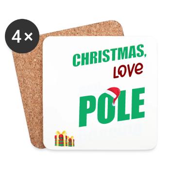 PoledancDancer, Pole Dancing Noël Love - Dessous de verre (lot de 4) - blanc - Devant