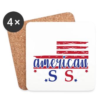 All American Sis 4 juillet Féministe - Dessous de verre (lot de 4) - blanc - Devant