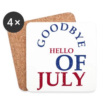 Goodbye July 3rd Hello July 4th, - Coasters (set of 4) - white - Front