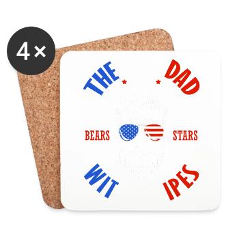 Die Beste Papa-kleidung 4. Juli Feuerwerkskörper - Untersetzer (4er-Set) - Weiß - Vorne