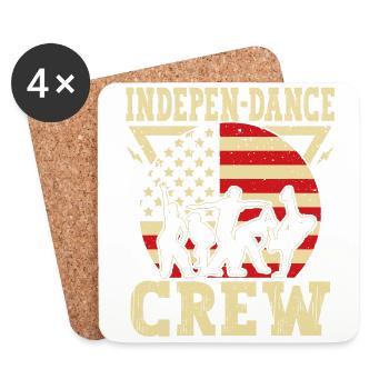 Indepen-dance Crew 4. Juli Independence Day Tänzer - Untersetzer (4er-Set) - Weiß - Vorne