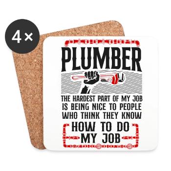Plumbing Plumber Vintage Plumber - Coasters (set of 4) - white - Front