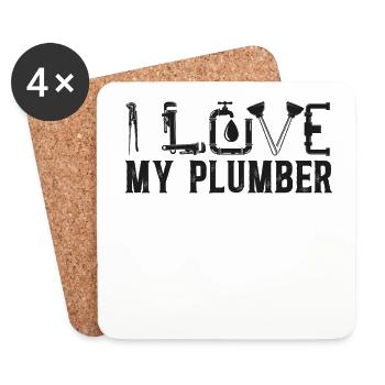 Plumbing Plumber Wife Girlfriend - Coasters (set of 4) - white - Front