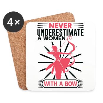 Archery Mrs. Archer - Coasters (set of 4) - white - Front