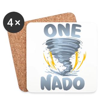 One-nado warning 1st birthday | Tornado - Coasters (set of 4) - white - Front
