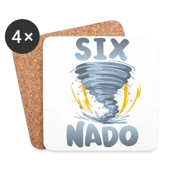 Six-nado Warning 5th birthday | Tornado - Coasters (set of 4) - white - Front