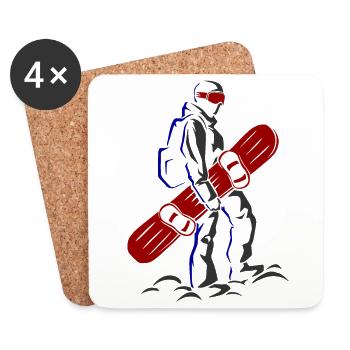 Snowboard Spruch für Snowboarder - Untersetzer (4er-Set) - Weiß - Vorne
