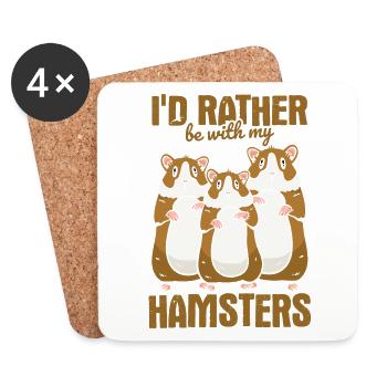 Nagetier Hamster - Untersetzer (4er-Set) - Weiß - Vorne