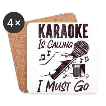 Karaoke Singer Vintage Karaoke Is - Untersetzer (4er-Set) - Weiß - Vorne