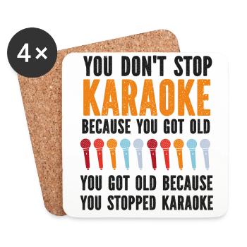 Chanteur de karaoké Tu ne t’arrêtes pas - Dessous de verre (lot de 4) - blanc - Devant