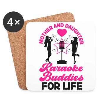 Chanteur de karaoké Maman Mère Et - Dessous de verre (lot de 4) - blanc - Devant