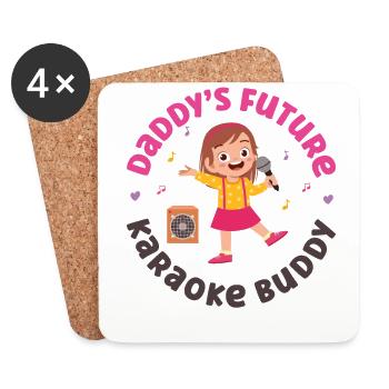Karaoke Singer Daddy's Future - Untersetzer (4er-Set) - Weiß - Vorne