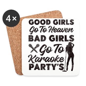 Karaoke Singer Vintage Good Girls - Untersetzer (4er-Set) - Weiß - Vorne