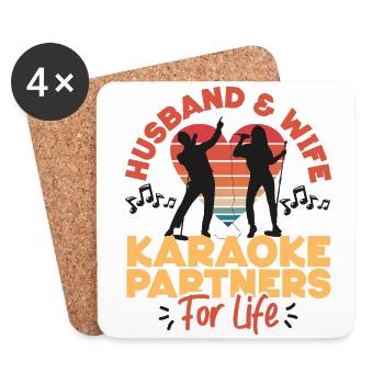 Karaoke Singer Husband Wife - Coasters (set of 4) - white - Front
