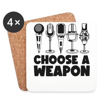 Karaoke Singer Microphone Vocalist - Coasters (set of 4) - white - Front