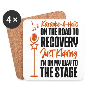 Karaoke Singer Karaoke-A-Holic On - Untersetzer (4er-Set) - Weiß - Vorne