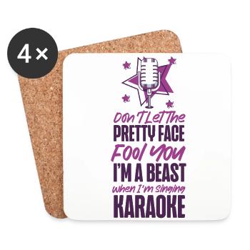 Karaoke Singer 80s Retro Don't Let - Coasters (set of 4) - white - Front