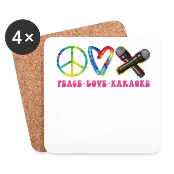 Karaoke Singer Retro Tie Dye Peace - Untersetzer (4er-Set) - Weiß - Vorne