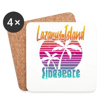 Lazarus Island Singapore - Coasters (set of 4) - white - Front