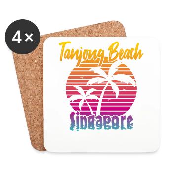 Tanjong Beach Singapore - Coasters (set of 4) - white - Front