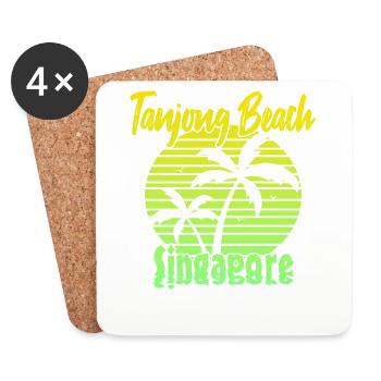 Tanjong Beach Singapore - Coasters (set of 4) - white - Front