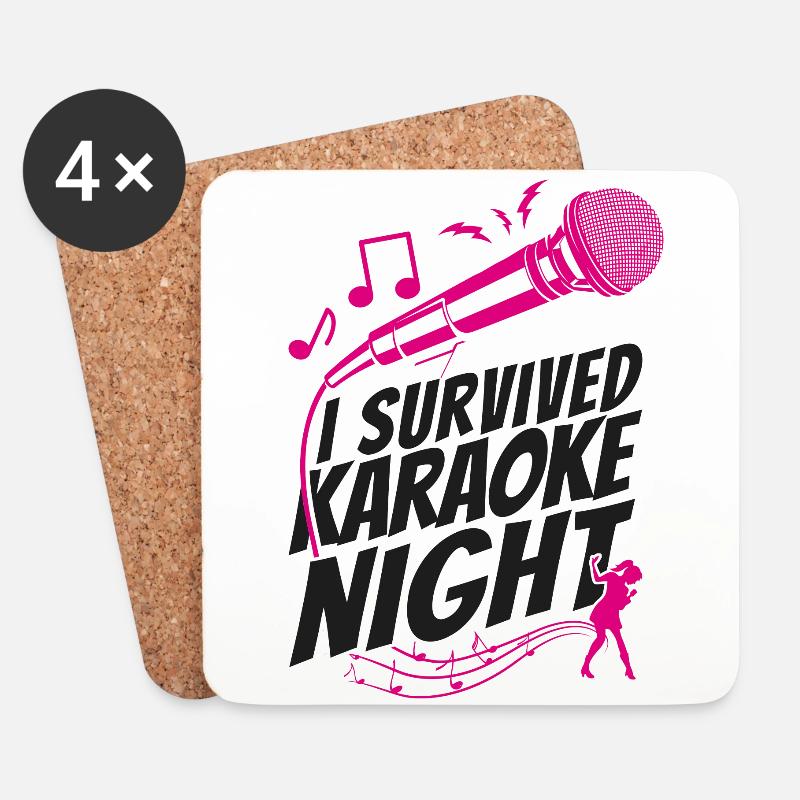 Karaoke Singer I Survived Karaoke - Untersetzer (4er-Set) - Weiß