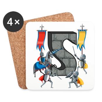 Mittelalterliche Ritter Mittelalter Geschichte - Untersetzer (4er-Set) - Weiß - Vorne