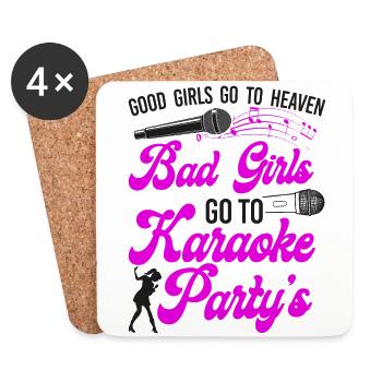 Karaoke Singer Good Girls Go To - Coasters (set of 4) - white - Front