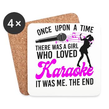 Karaoke Singer Once Upon A Time - Untersetzer (4er-Set) - Weiß - Vorne