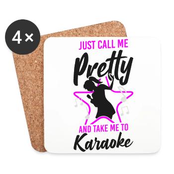 La chanteuse de karaoké m’appelle juste jolie - Dessous de verre (lot de 4) - blanc - Devant
