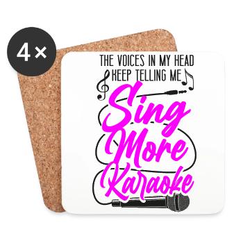 Karaoke Singer The Voices In My - Coasters (set of 4) - white - Front