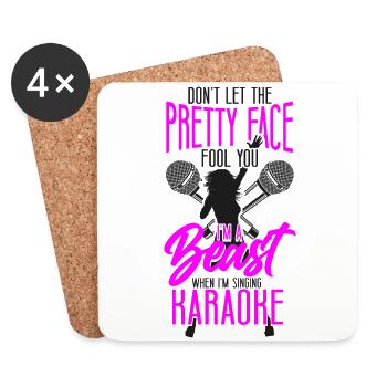Karaoke Singer Don't Let The - Coasters (set of 4) - white - Front