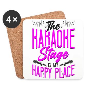 Karaoke Singer The Karaoke Stage - Untersetzer (4er-Set) - Weiß - Vorne