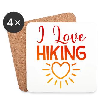 Ich liebe Hiking - Untersetzer (4er-Set) - Weiß - Vorne