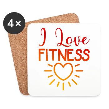 I love fitness - Coasters (set of 4) - white - Front