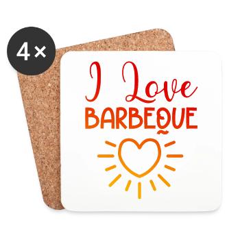I love Barbeque - Coasters (set of 4) - white - Front
