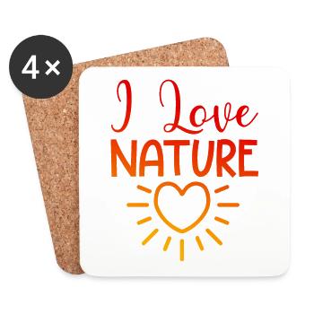 I love nature - Coasters (set of 4) - white - Front