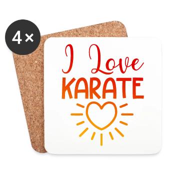 I love karate - Coasters (set of 4) - white - Front