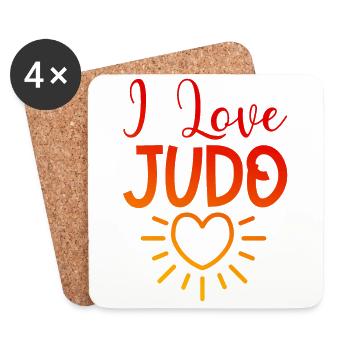 J’adore le judo - Dessous de verre (lot de 4) - blanc - Devant
