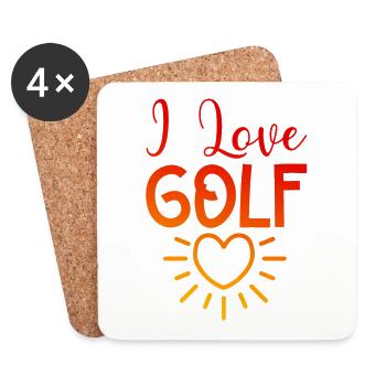I love golf - Coasters (set of 4) - white - Front