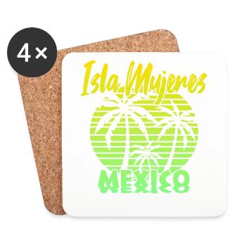 Isla Mujeres Mexico - Coasters (set of 4) - white - Front