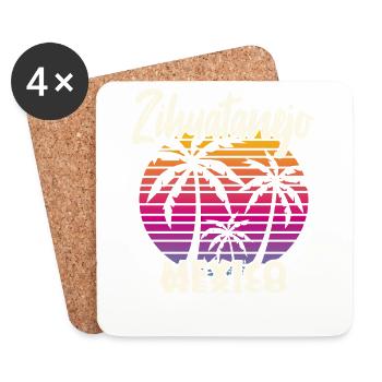 Zihuatanejo Mexique - Dessous de verre (lot de 4) - blanc - Devant